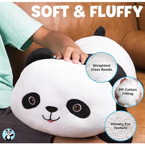 Weighted Stuffed Animal - Plush Panda Bear - Picture 5 of 10